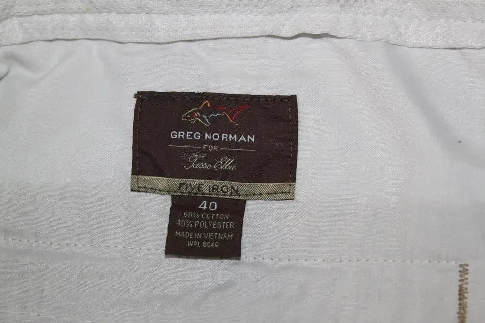 Greg Norman Board Shorts Mens 40 White Colorblock Drawstring Lined Pockets